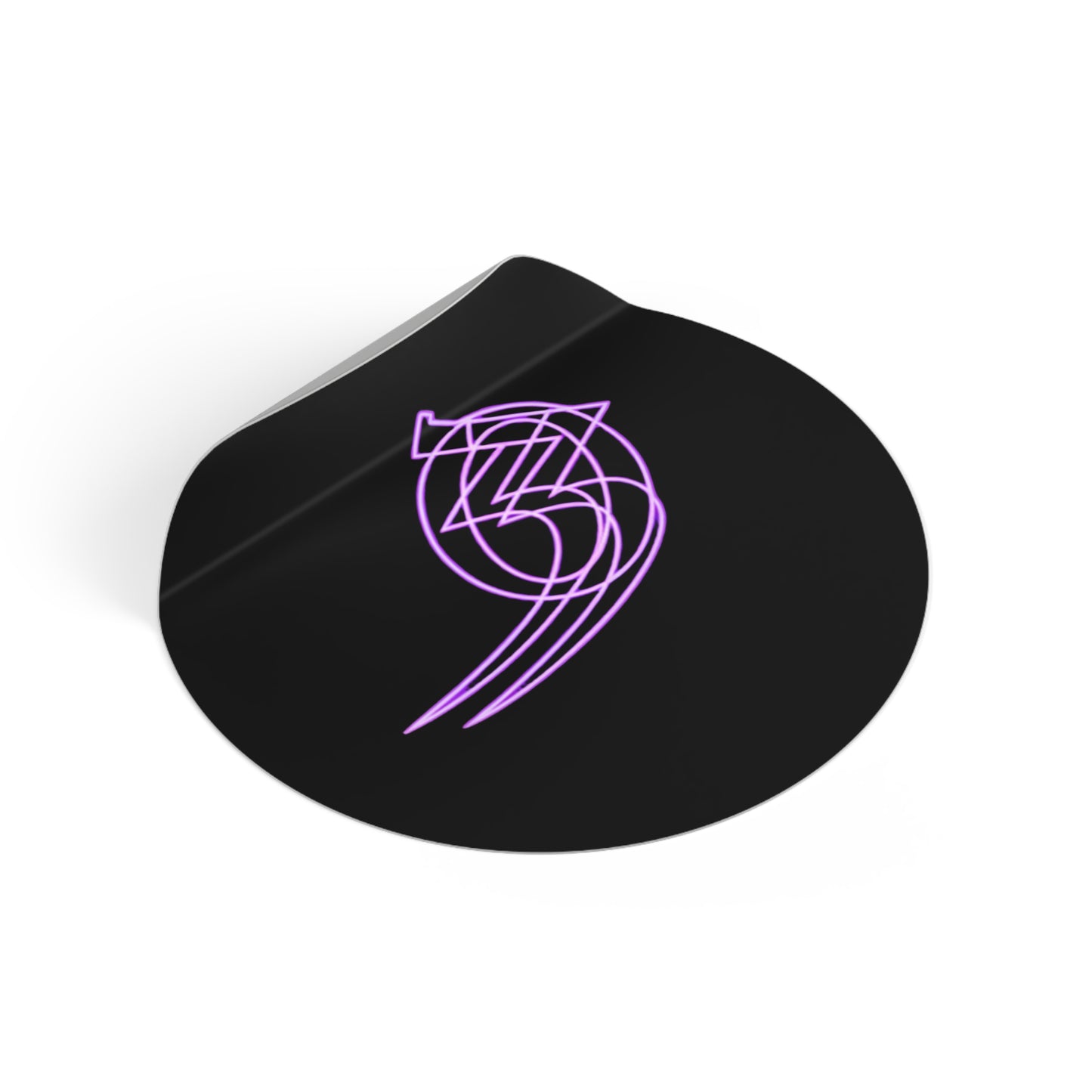 303 Round Vinyl Sticker — Futuristic Purple Logo on Black