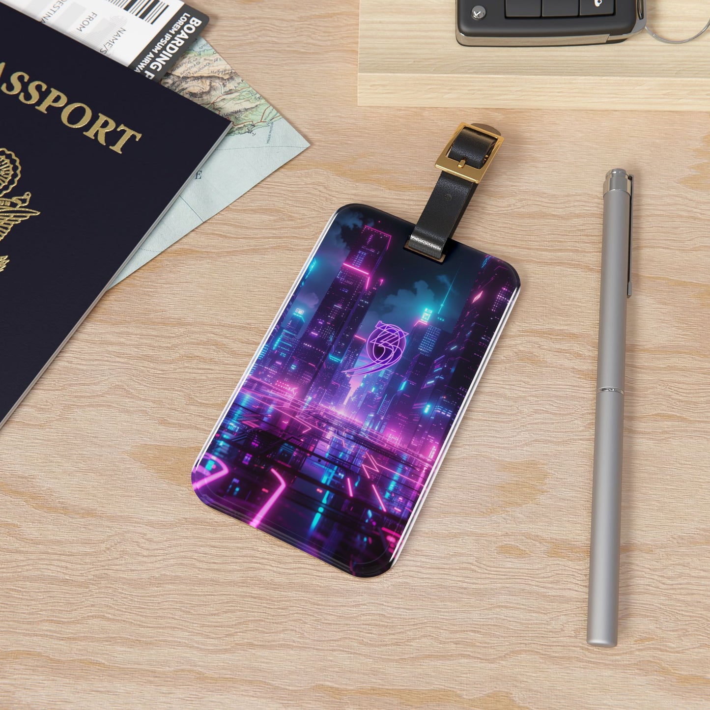 303 Crew Luggage Tag — Retro Futuristic Travel ID