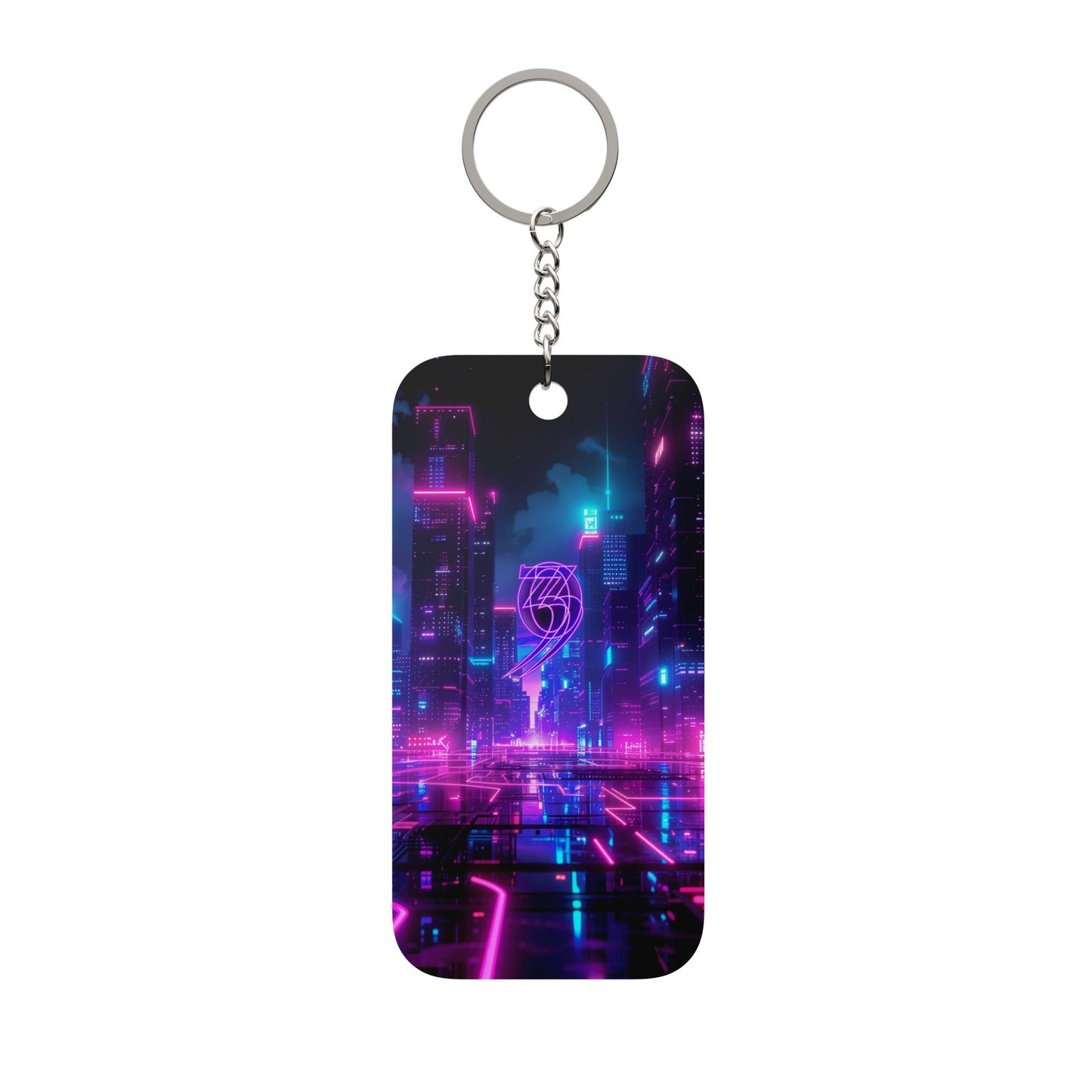 303 Crew Keychain — Retro Futuristic Double-Sided Charm