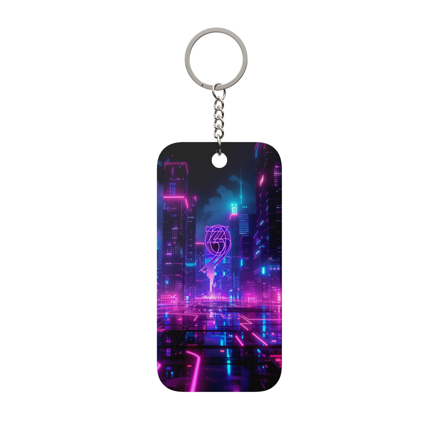 303 Crew Keychain — Retro Futuristic Double-Sided Charm