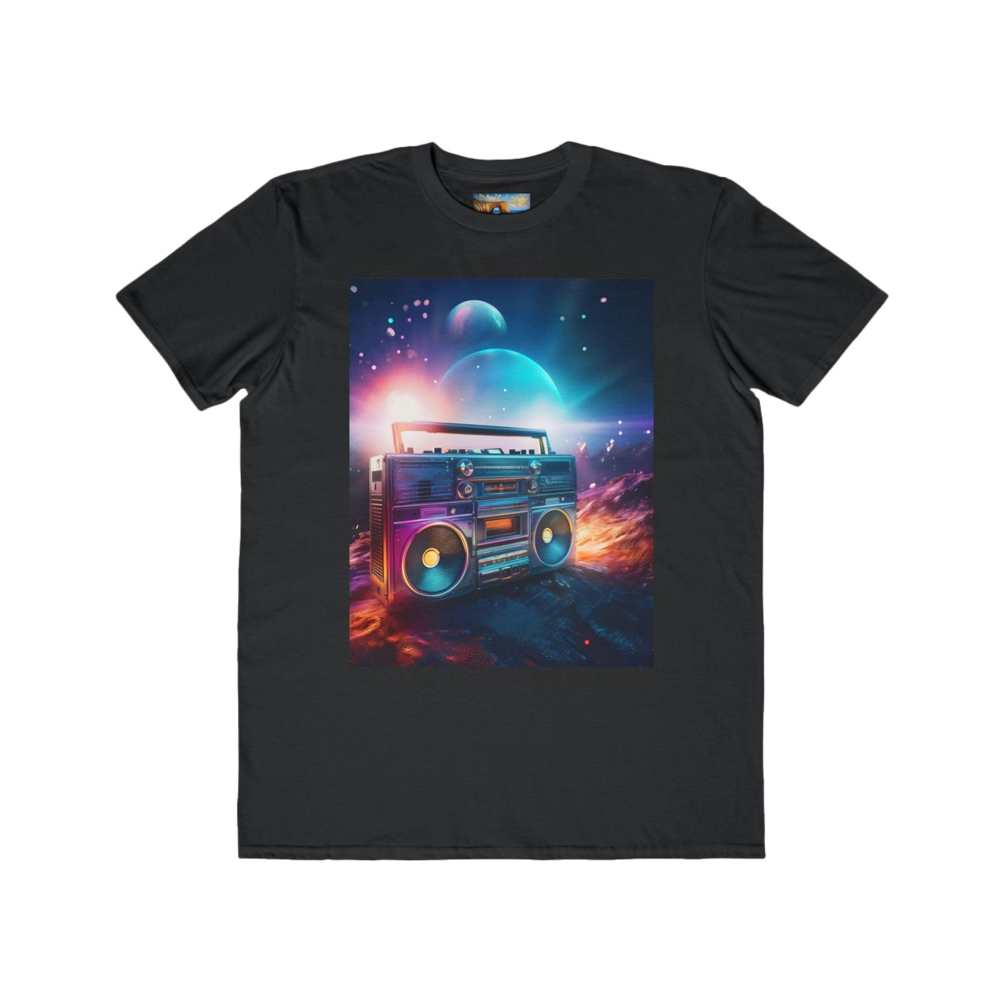 Streetwear T shirt - Boombox & Surreal Space Background