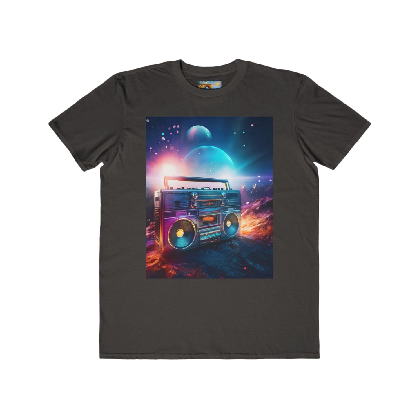 Streetwear T shirt - Boombox & Surreal Space Background