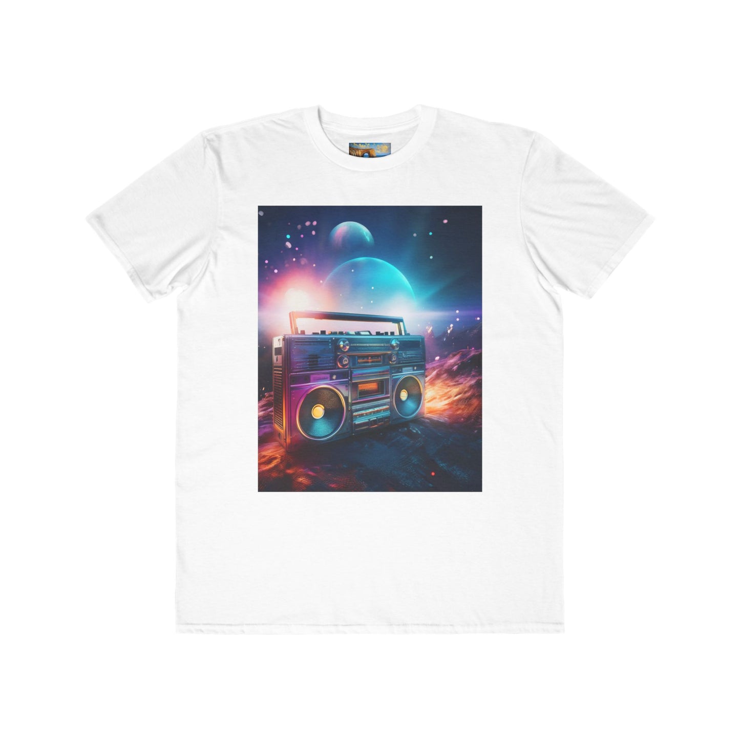 Streetwear T shirt - Boombox & Surreal Space Background