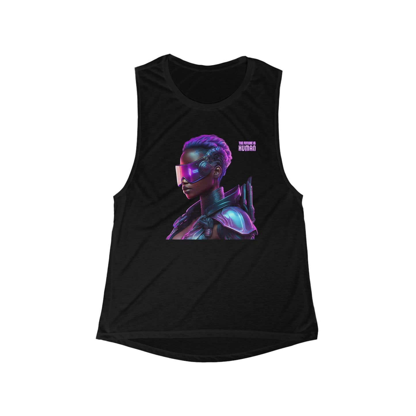 The 'Future is Human' Sci Fi Women's Flowy Scoop Muscle Tank