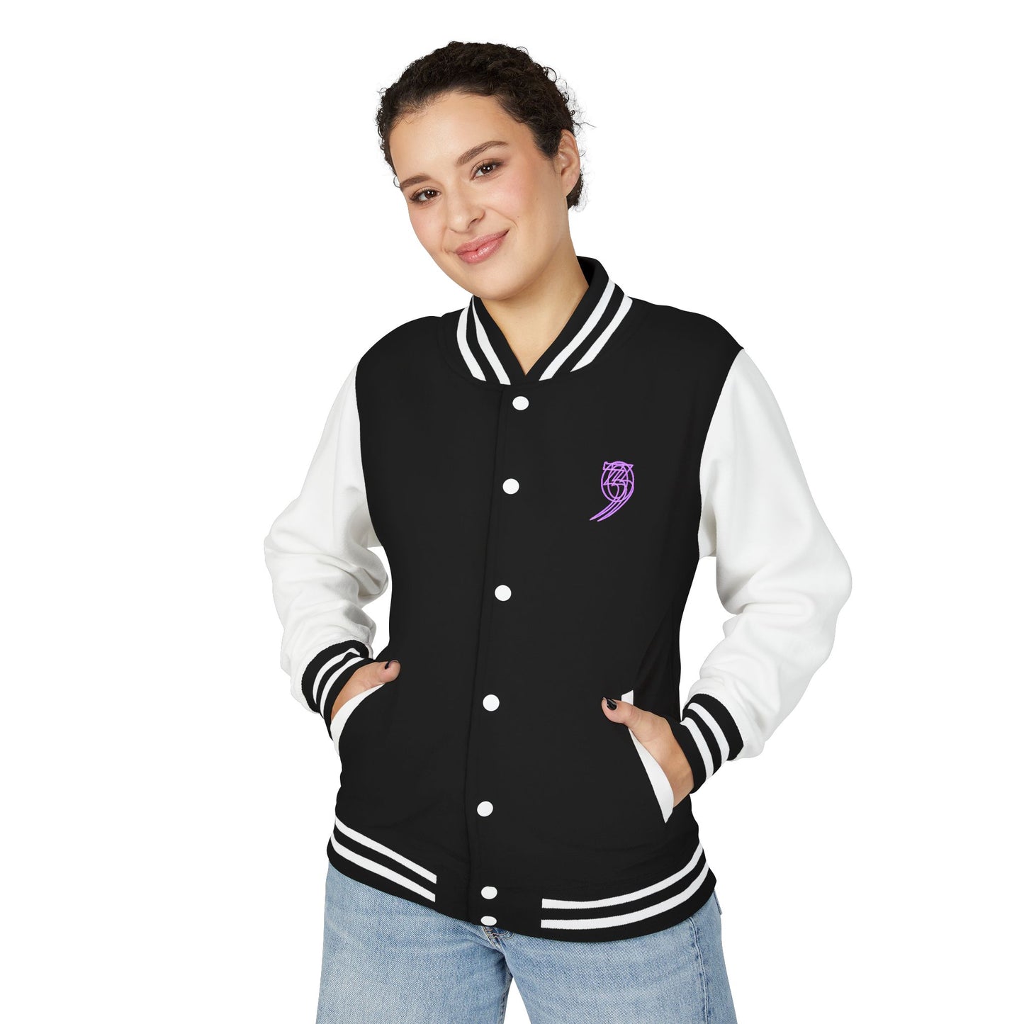 303 Letterman Jacket — Neon City Vaporwave Varsity Jacket